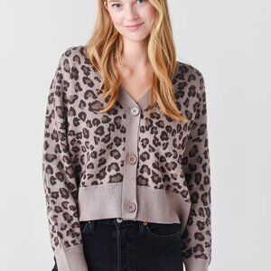 MONROW Women's Leopard Oversized Cardigan